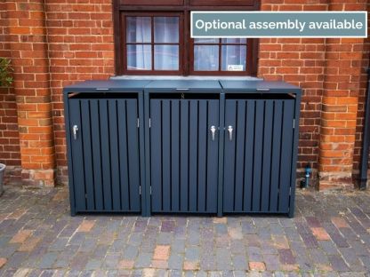Anthracite Galvanised Steel Wheelie Bin Cover | Triple