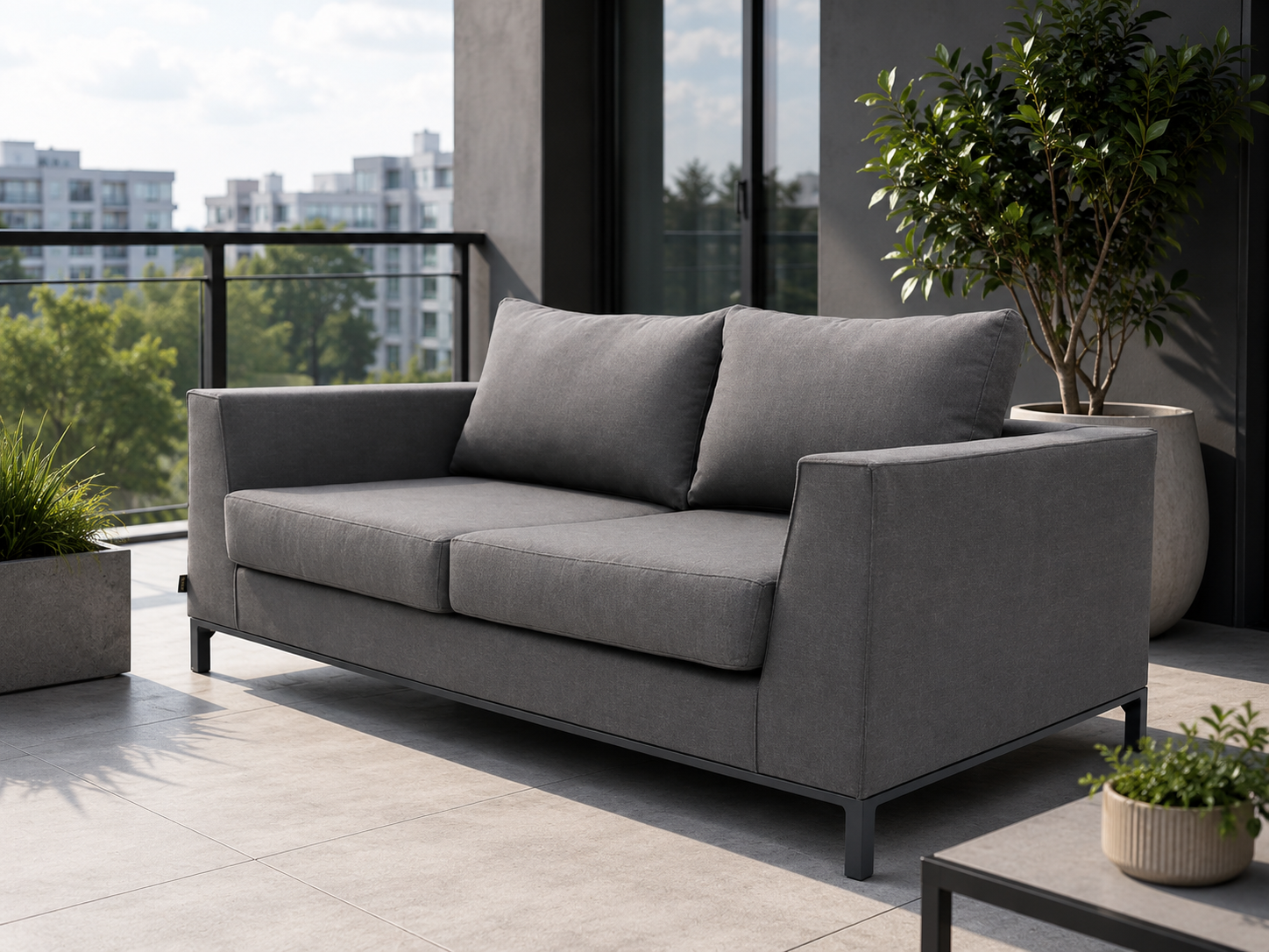 Sicilie Lounge Two Seater Sofa | Anthracite Frame 