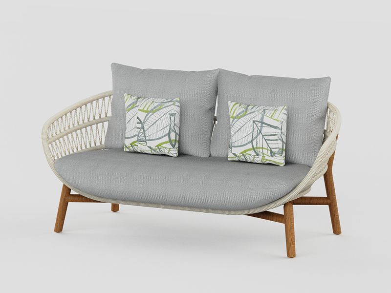 Vasca Rope 2 Seater Sofa Set | Beige Frame