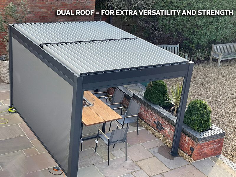 Eclipse 3 X 4m LED Motorised Pergola | Free Standing-Garden Furniture Centre-Free Install,HighRange,Free Standing,Gazebos,Metal Gazebos,Eclipse Louvered Roof Gazebo Range,Eclipse Range Ranges,Eclipse Range-{collection_title}