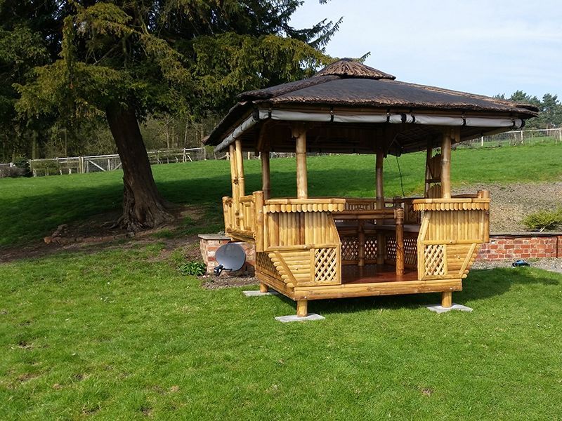 Bamboo Gazebo Square 10ft X 11.6ft-Garden Furniture Centre-HighRange,Gazebos,Wooden Gazebos Gazebos,Wooden Gazebos-{collection_title}