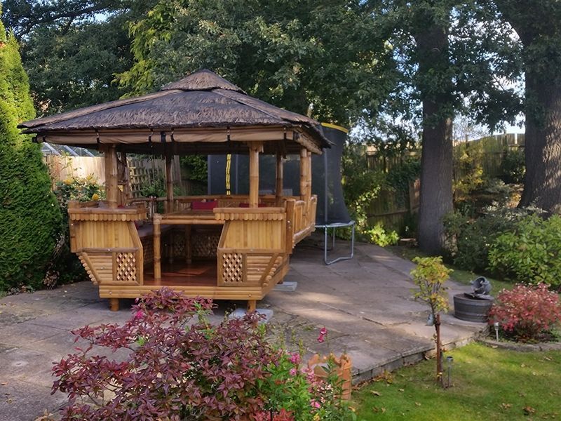 Bamboo Gazebo Square 10ft X 11.6ft