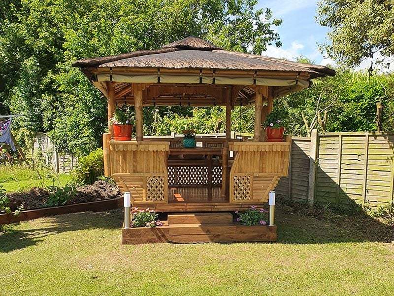 Bamboo Gazebo Square 10ft X 11.6ft