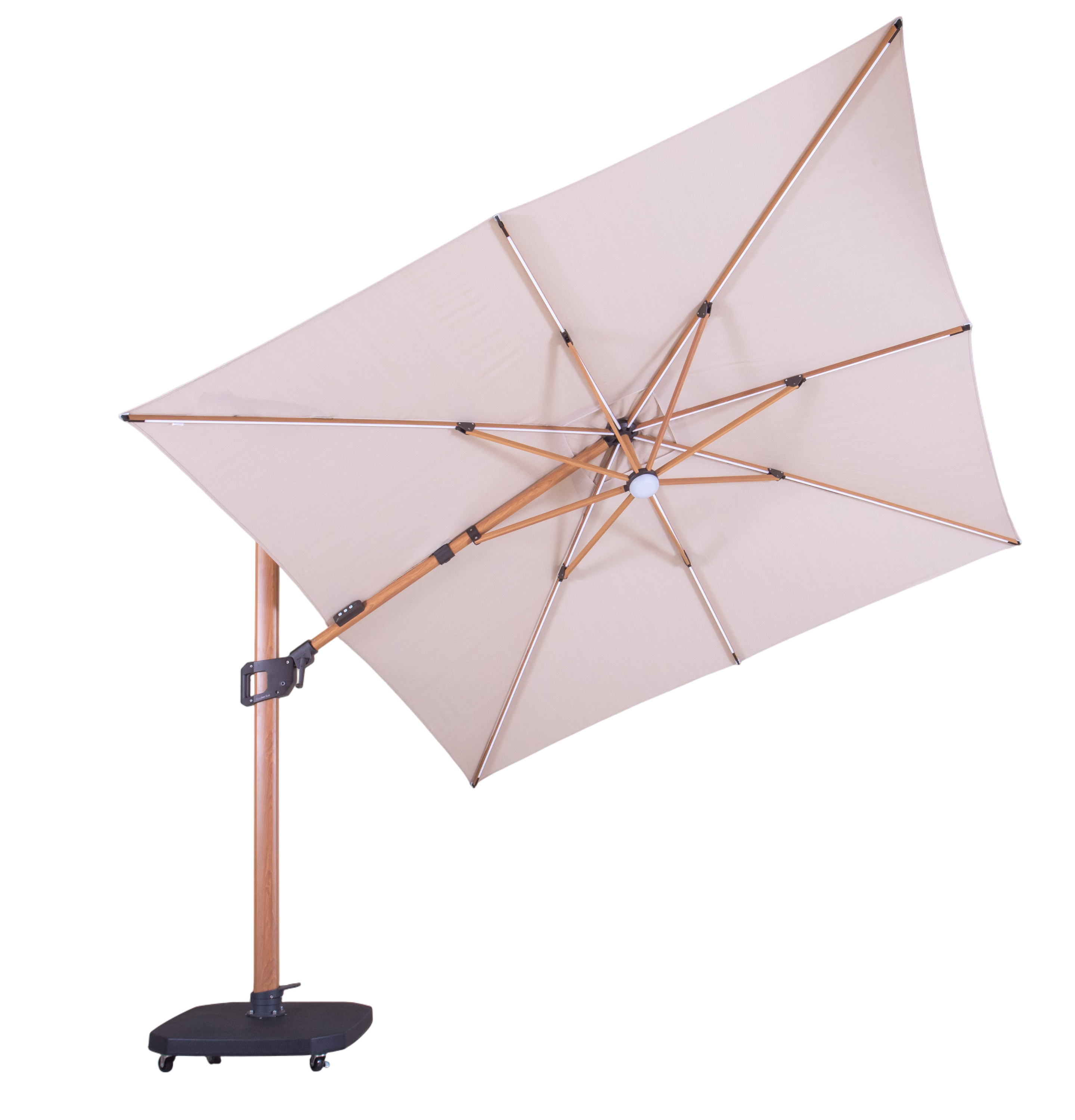 Pisa 3M Square Cantilever Parasol with LED Lights | Pre-Order End of May