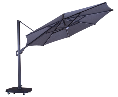 Sicily 3.5M Dia Square Cantilever Parasol With LED Lights | Grey