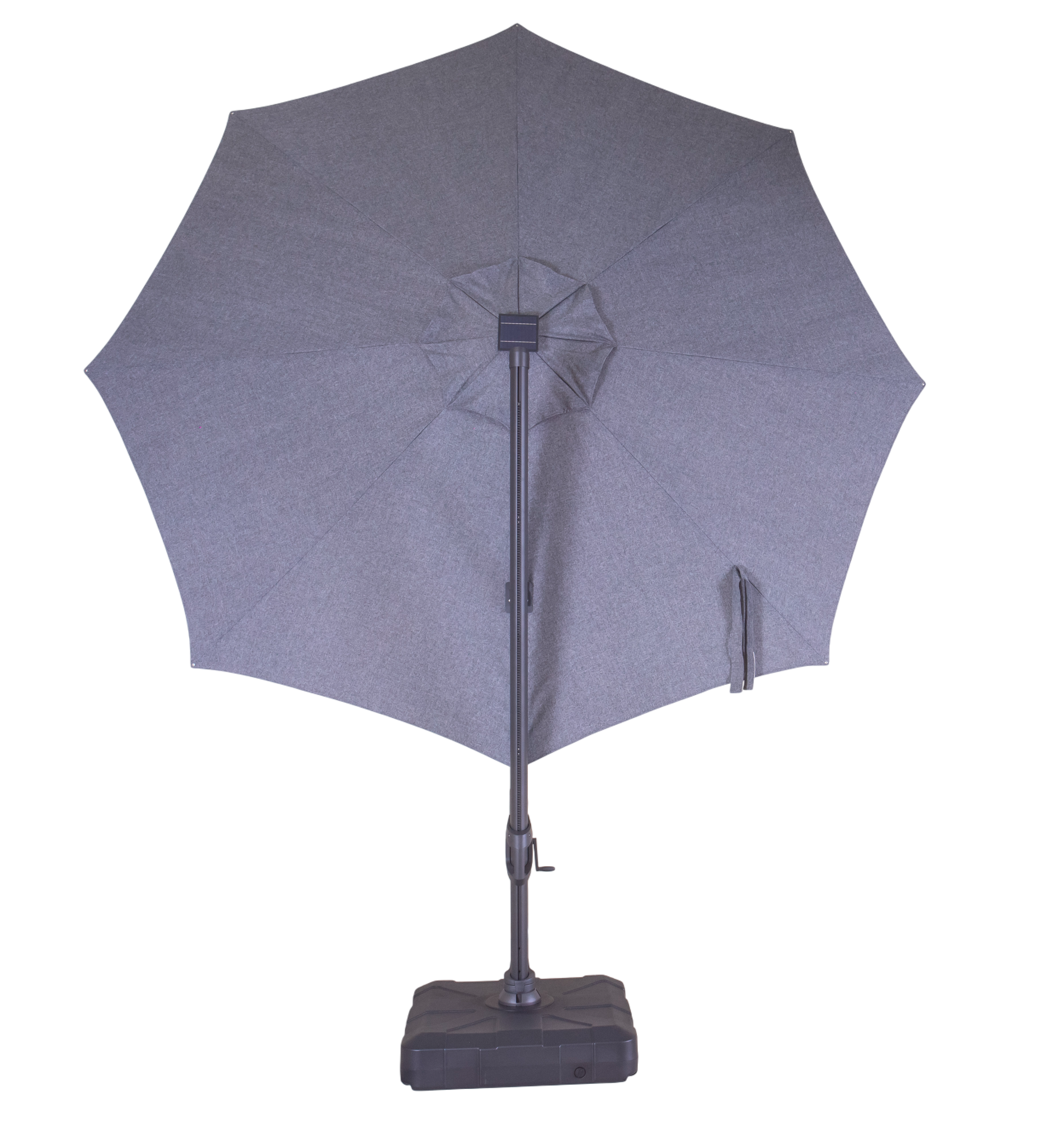 Sicily 3.5M Dia Square Cantilever Parasol With LED Lights | Grey