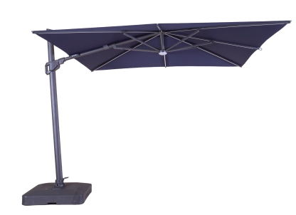 Sicily 3M Square Cantilever Parasol With LED Lights | Navy Blue