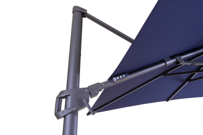 Sicily 3M Square Cantilever Parasol With LED Lights | Navy Blue