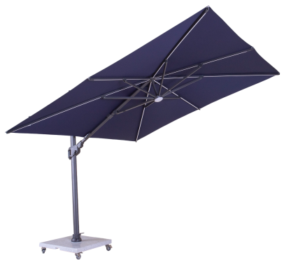 Sicily 3M Square Cantilever Parasol With LED Lights | Navy Blue
