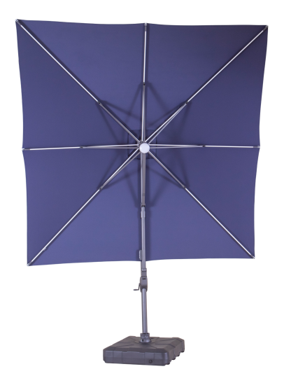 Sicily 3M Square Cantilever Parasol With LED Lights | Navy Blue