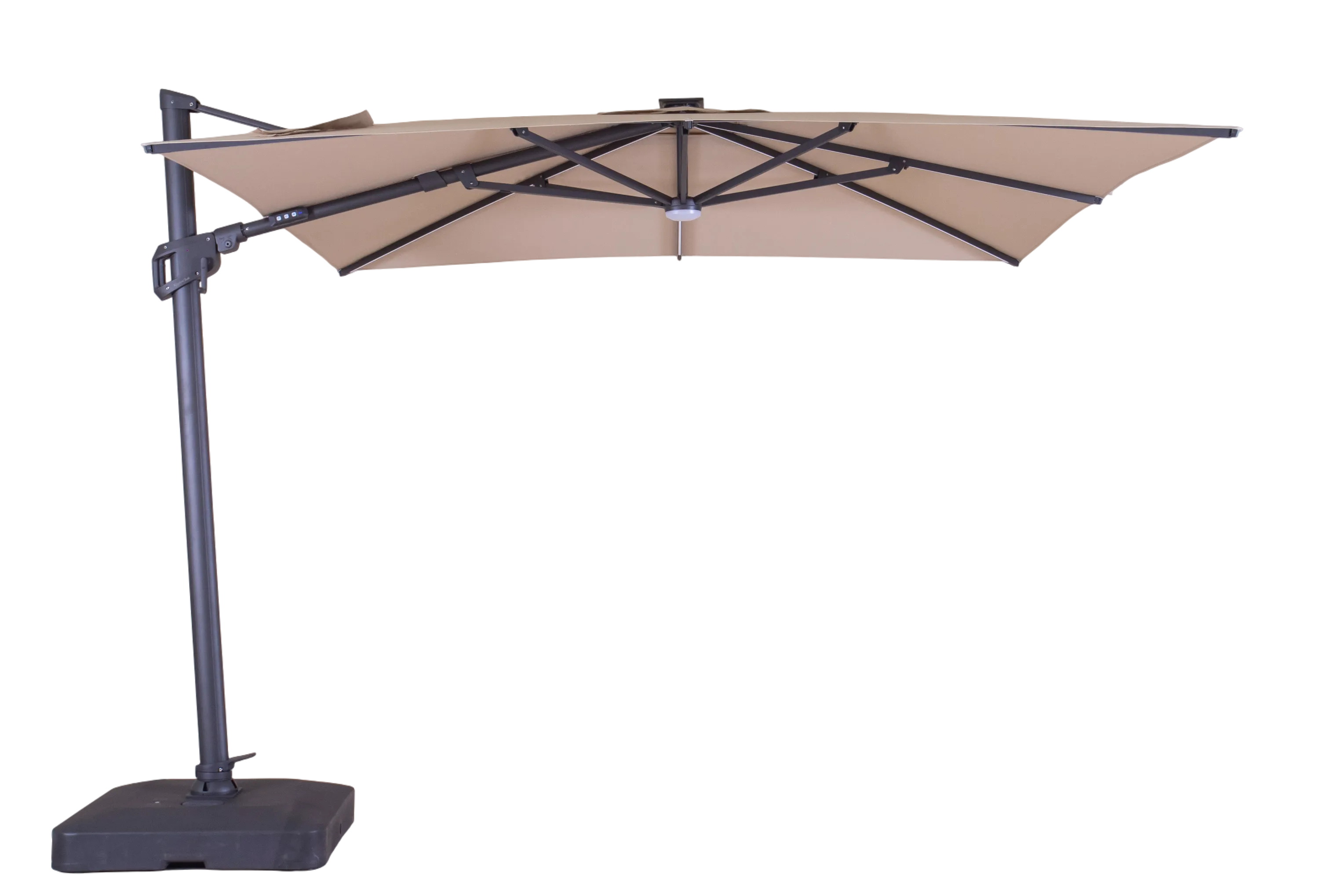 Sicily 3M Square Cantilever Parasol With LED Lights | Pre-Order
