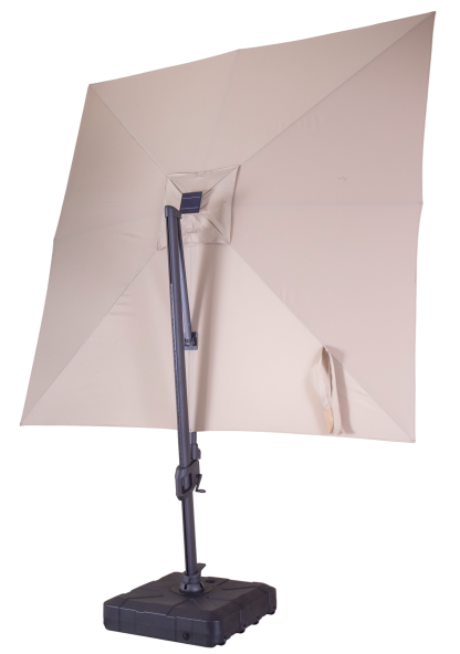 Sicily 3M Square Cantilever Parasol With LED Lights | Grey