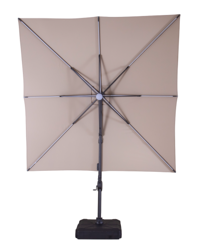 Sicily 3M Square Cantilever Parasol With LED Lights | Grey