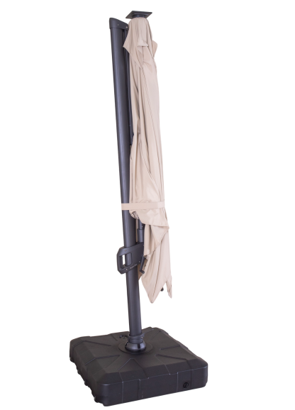 Sicily 3M Square Cantilever Parasol With LED Lights | Grey