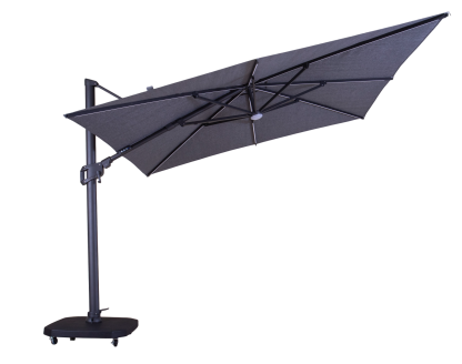 Sicily 3M Square Cantilever Parasol With LED Lights | Grey 