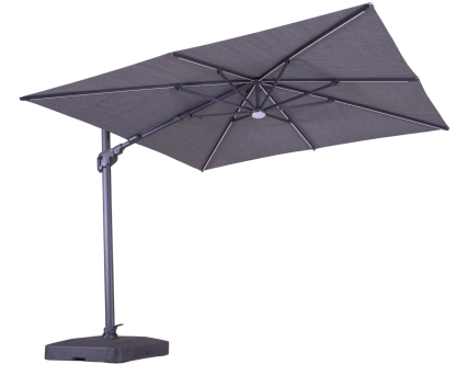 Sicily 3M Square Cantilever Parasol With LED Lights | Grey 