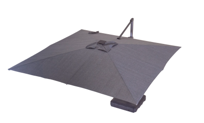 Sicily 3M Square Cantilever Parasol With LED Lights | Grey 