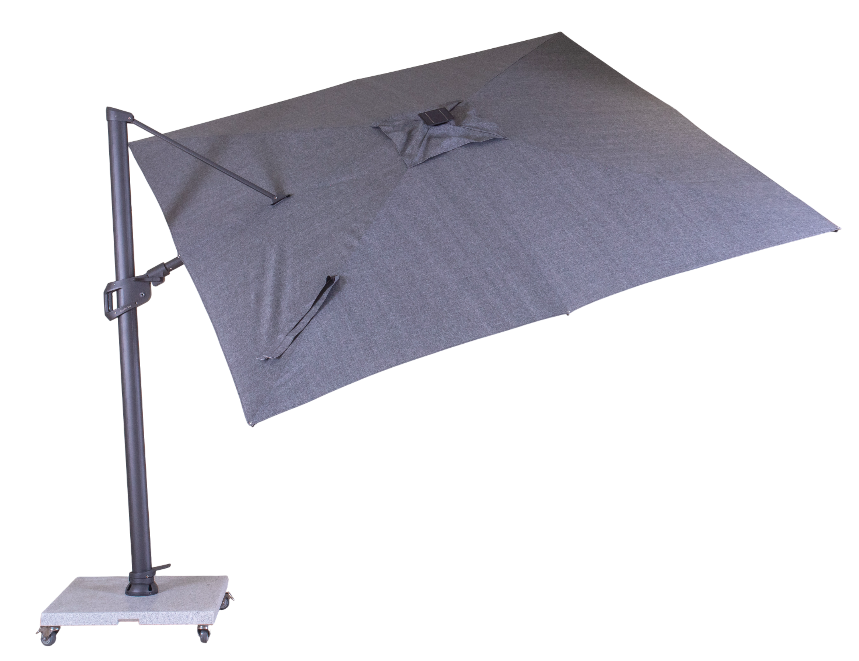 Sicily 3M Square Cantilever Parasol With LED Lights | Grey 