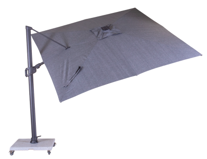 Sicily 3M Square Cantilever Parasol With LED Lights | Grey 