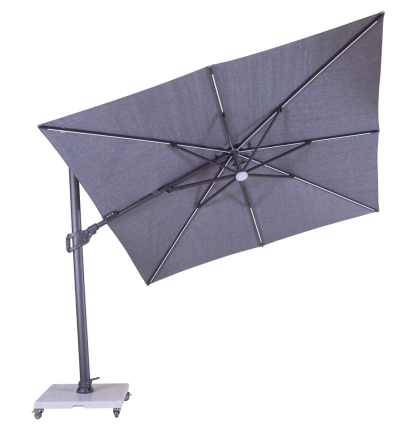 Sicily 3M Square Cantilever Parasol With LED Lights | Grey 