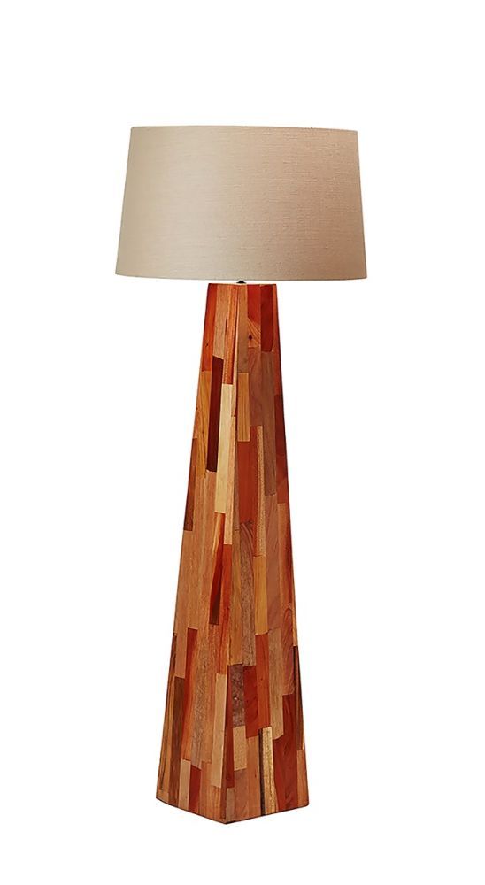 Line Teak Floor Lamp