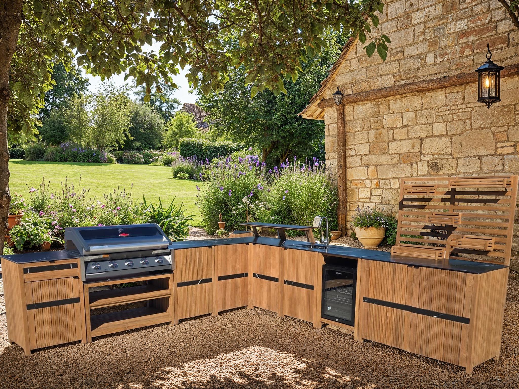 Amalfi Teak Outdoor Kitchen Set 1