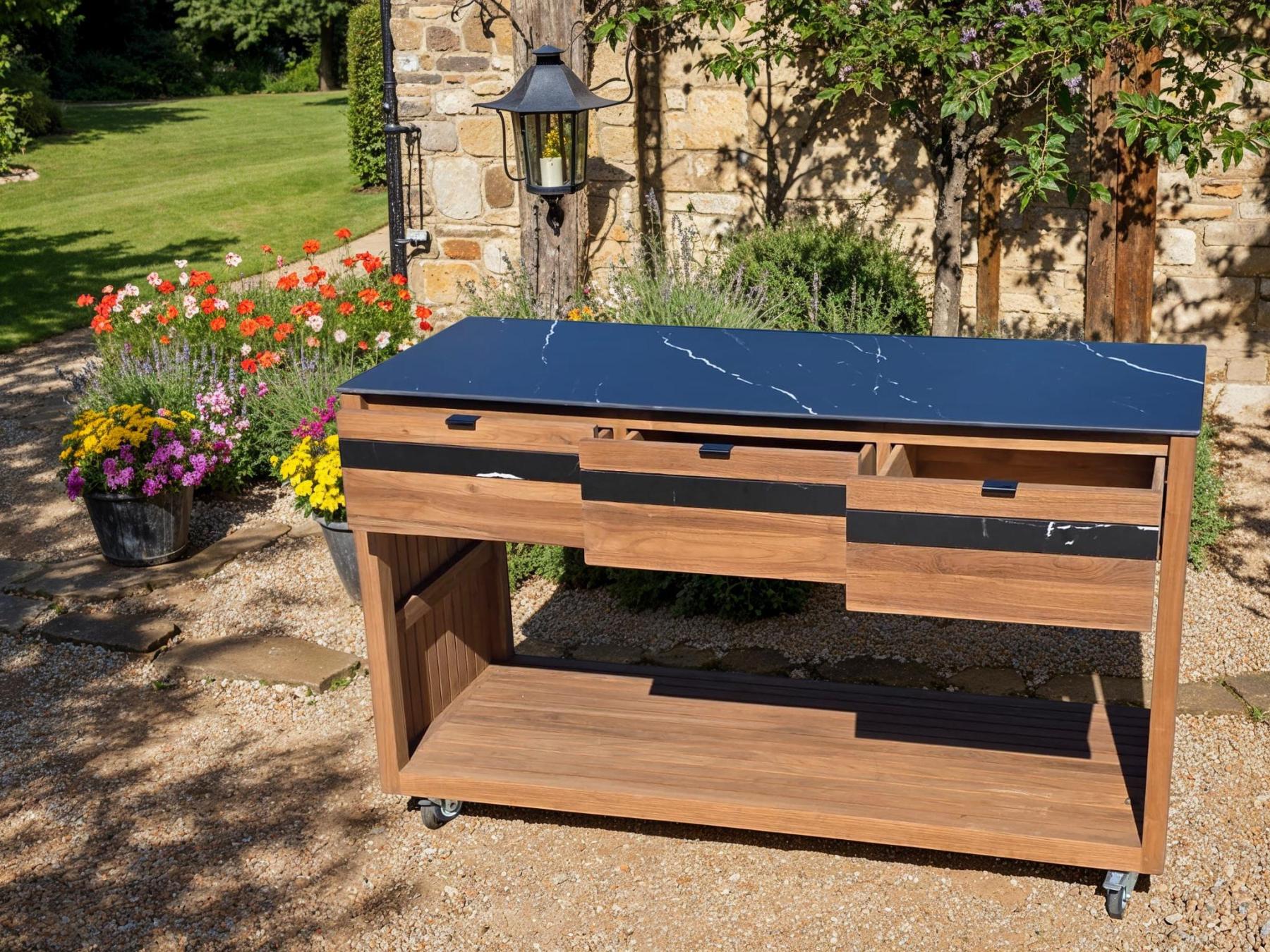 Amalfi Island Unit on Wheels-Garden Furniture Centre-HighRange,Reclaimed Furniture,Amalfi,Modular Furniture,Teak,Outdoor Furniture,Teak Garden Furniture,Ranges,Outdoor Kitchens,The Bari Outdoor Kitchen Range-{collection_title}