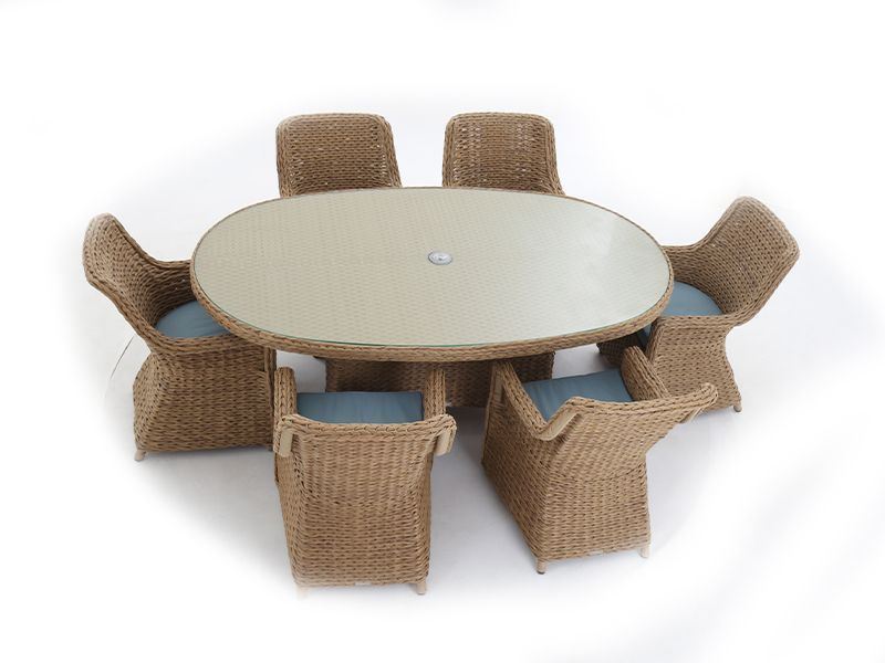 Montana Oval 6 Chair Dining Set-Garden Furniture Centre-HighRange,Tables,Dining Set,Rattan,Rattan Furniture,Montana Range,Outdoor Dining-{collection_title}
