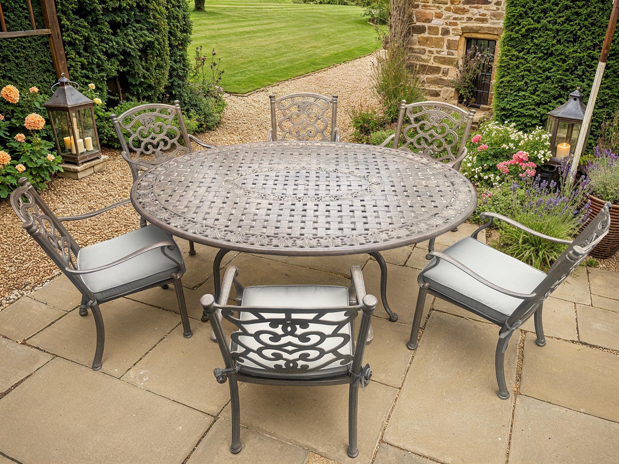 Casino 6 Seater Oval Table and Chairs Set