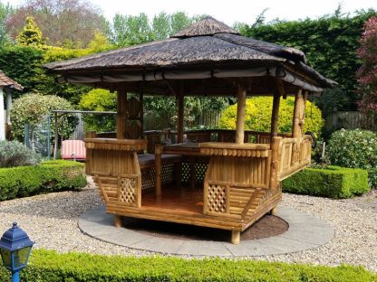 Bamboo Gazebo Square 10ft X 11.6ft