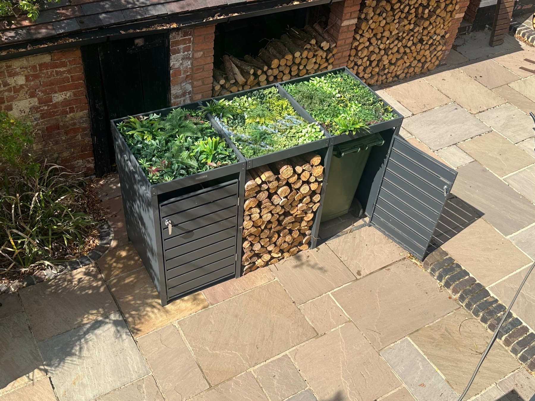 Single Anthracite Wheelie Bin Covers | Planter Log Store Connector-Garden Furniture Centre-Anthracite,Log Racks & Stores,Planter,Wheelie Bin Storage,48Hour Dispatch-{collection_title}