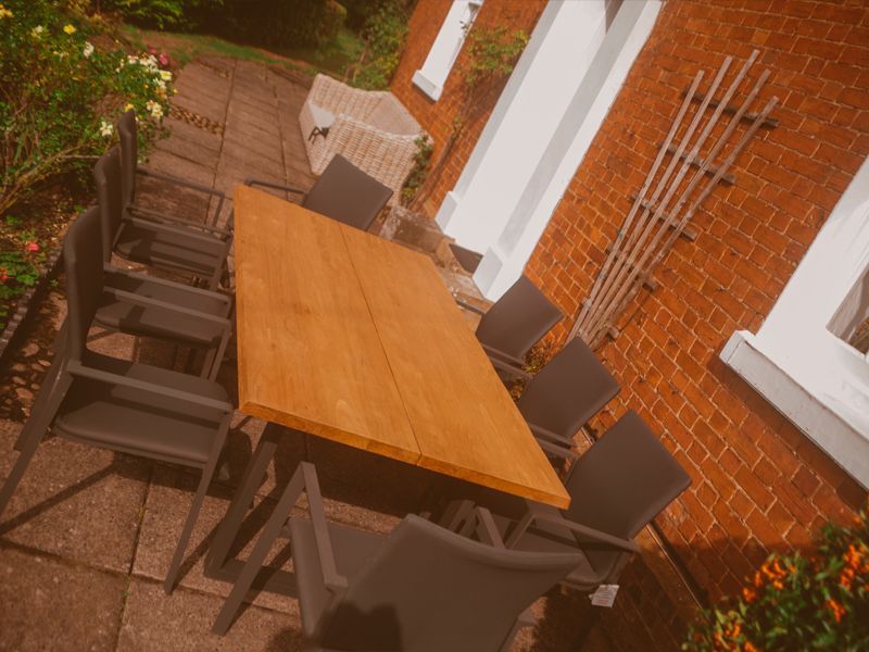 Edge Sense 8 Chair Dining Set | FSC® Certified -Garden Furniture Centre-HighRange,Metal,Tables,Dining Set,Outdoor Furniture,Teak Garden Furniture,Metal Furniture,FSC®,Outdoor Dining-{collection_title}