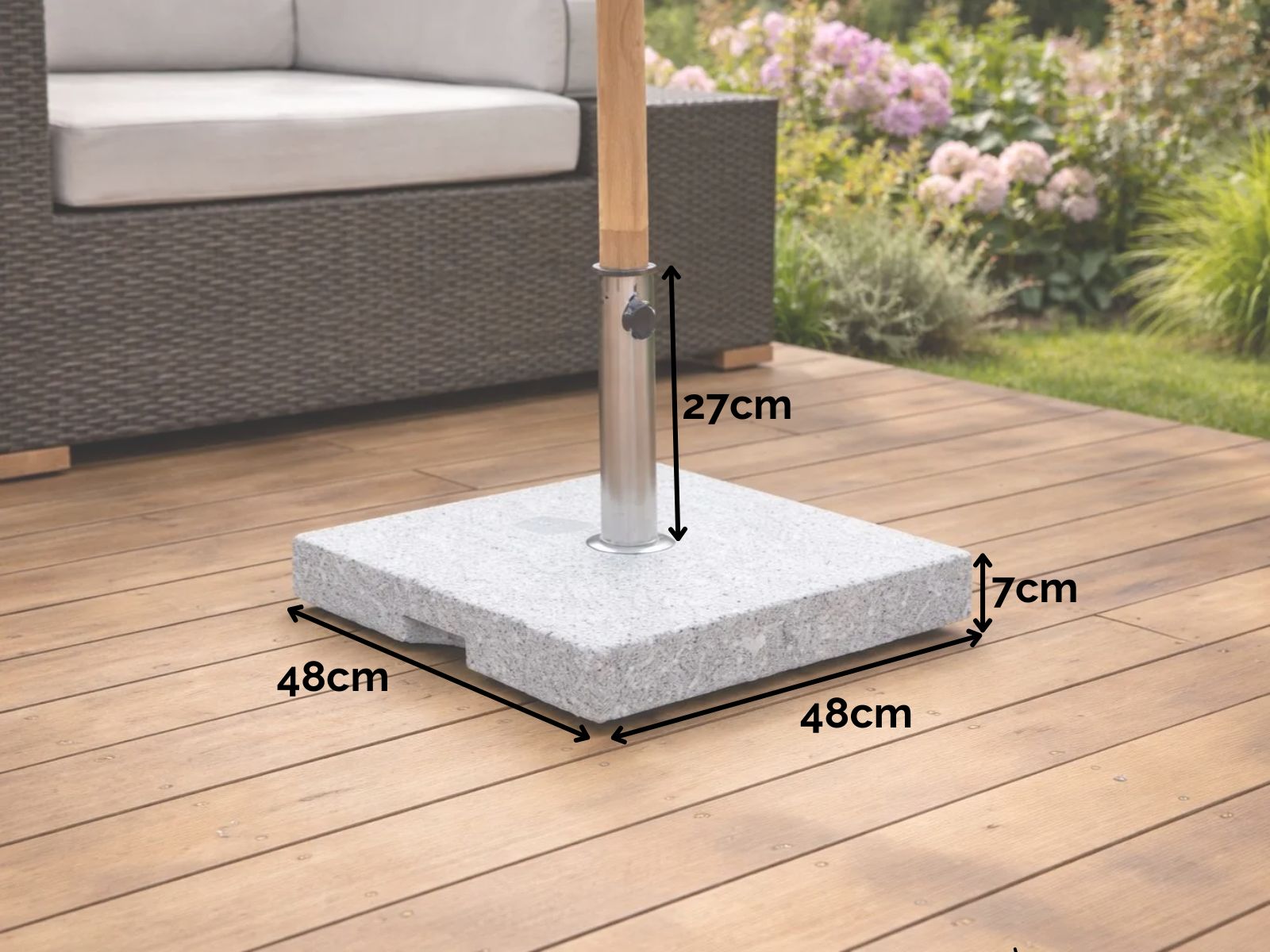 Parasol Base Burnt Stone Effect - 40kg