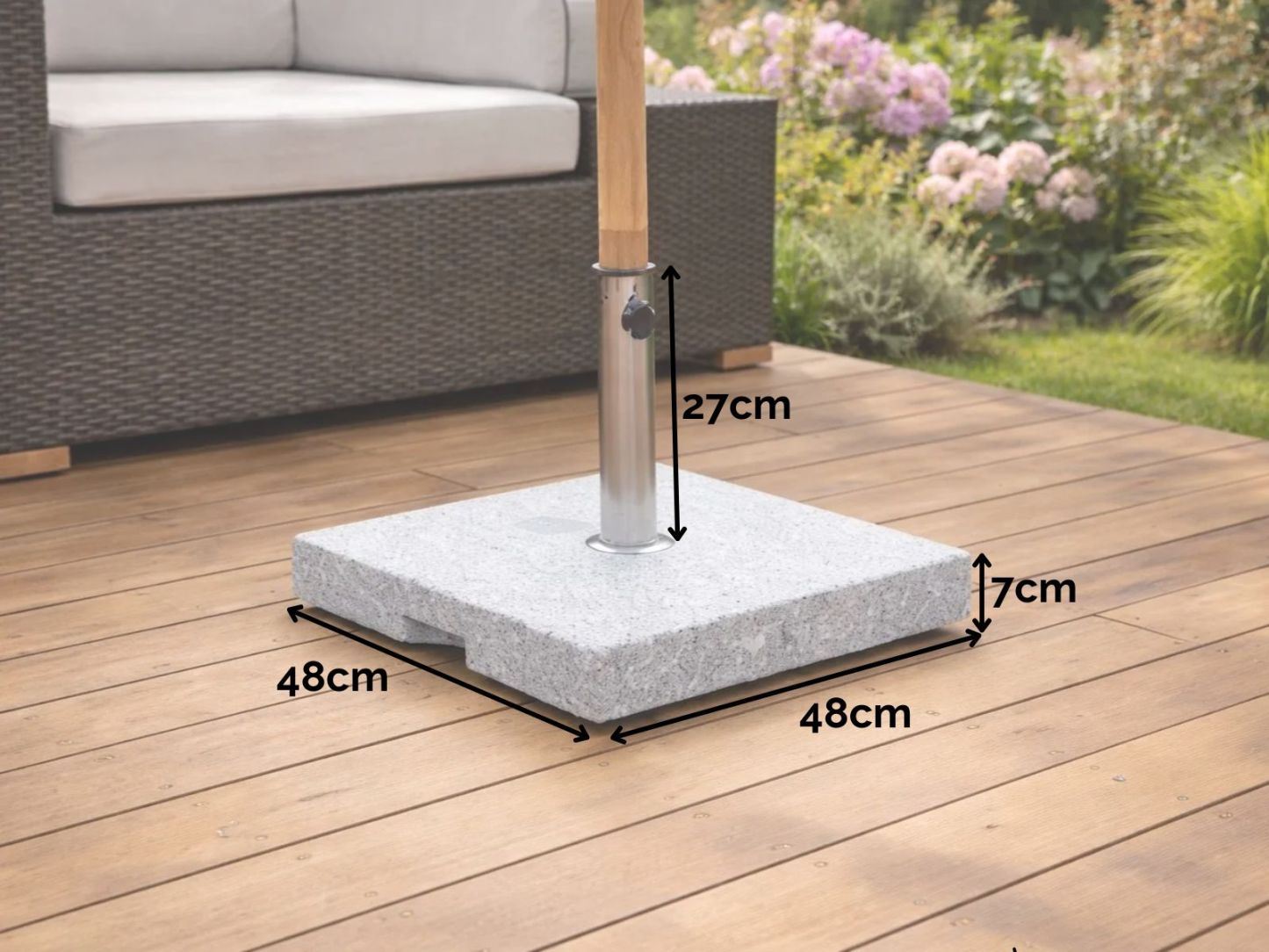 Parasol Base Burnt Stone Effect - 40kg