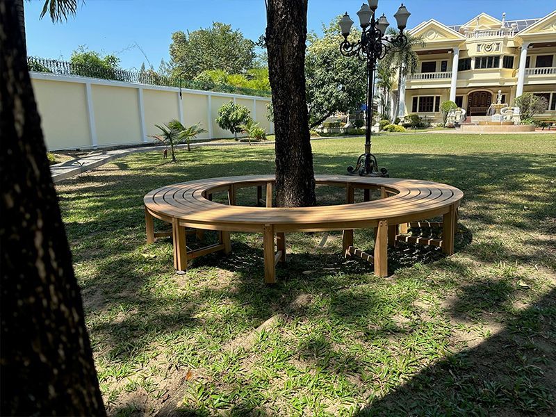 Curved Backless Bench | FSC® Certified-Garden Furniture Centre-MidRange,Backless,Showroom exdis,Benches,Outdoor Furniture,FSC®,Teak Benches Benches,Tree Benches,Curved Benches-{collection_title}