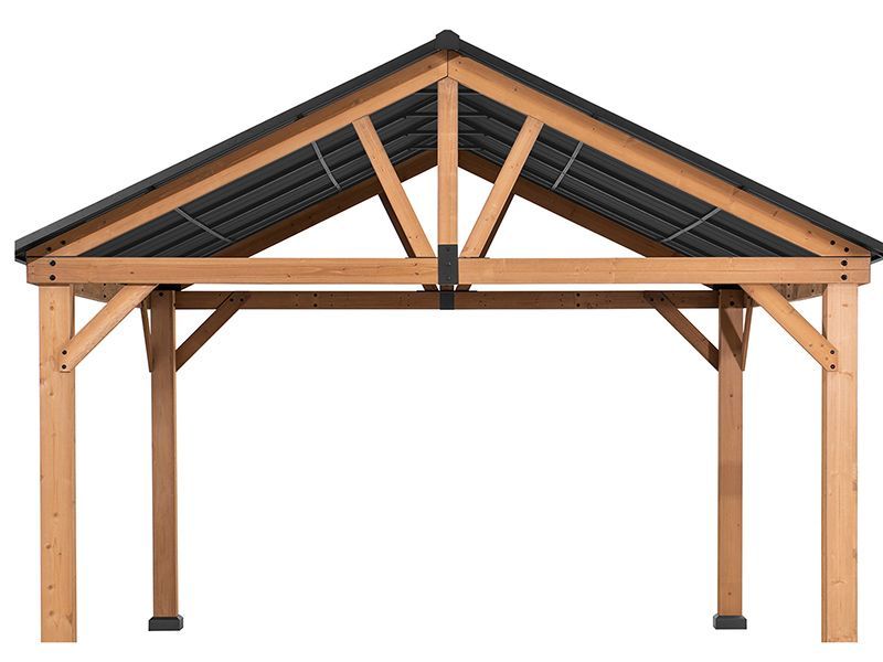 Cedar Hard Top Gazebo | 3.35M X 4M-Garden Furniture Centre-HighRange,Free Standing,Gazebos,Wooden Gazebos Gazebos,Wooden Gazebos-{collection_title}