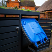 Anthracite Galvanized Steel Wheelie Bin Cover with Planter | Quad Set-Garden Furniture Centre-HighRange,Quad,Planter,Anthracite,Accessories,Wheelie Bin Covers,Outdoor Storage,Wheelie Bin Storage-{collection_title}