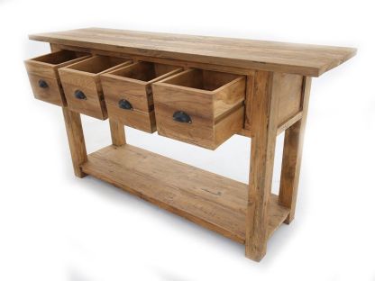 Rustic Teak Console Table 