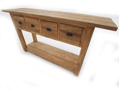 Rustic Teak Console Table 