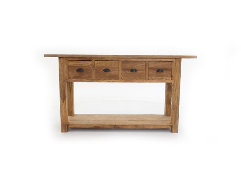 Rustic Teak Console Table 