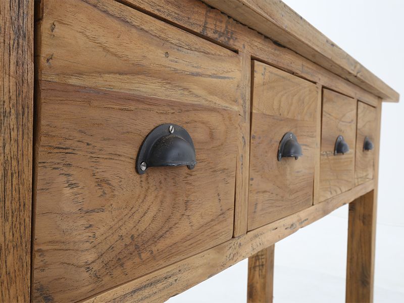 Rustic Teak Console Table 