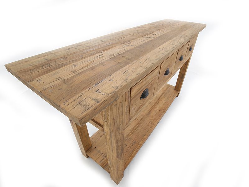 Rustic Teak Console Table 