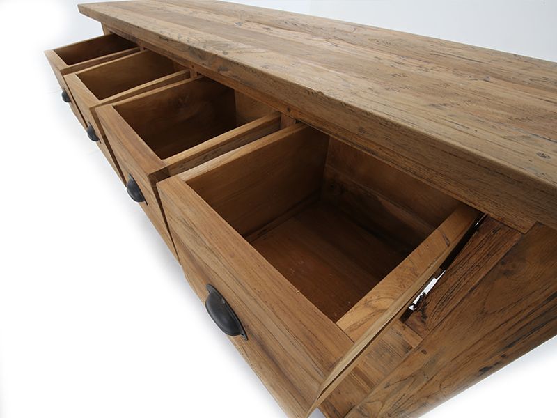 Rustic Teak Console Table 