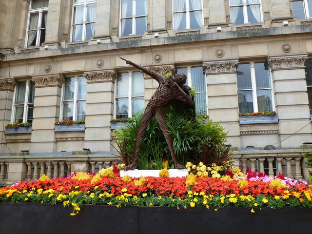 Willow sculpture of Jamaican athlete Usain Bolt