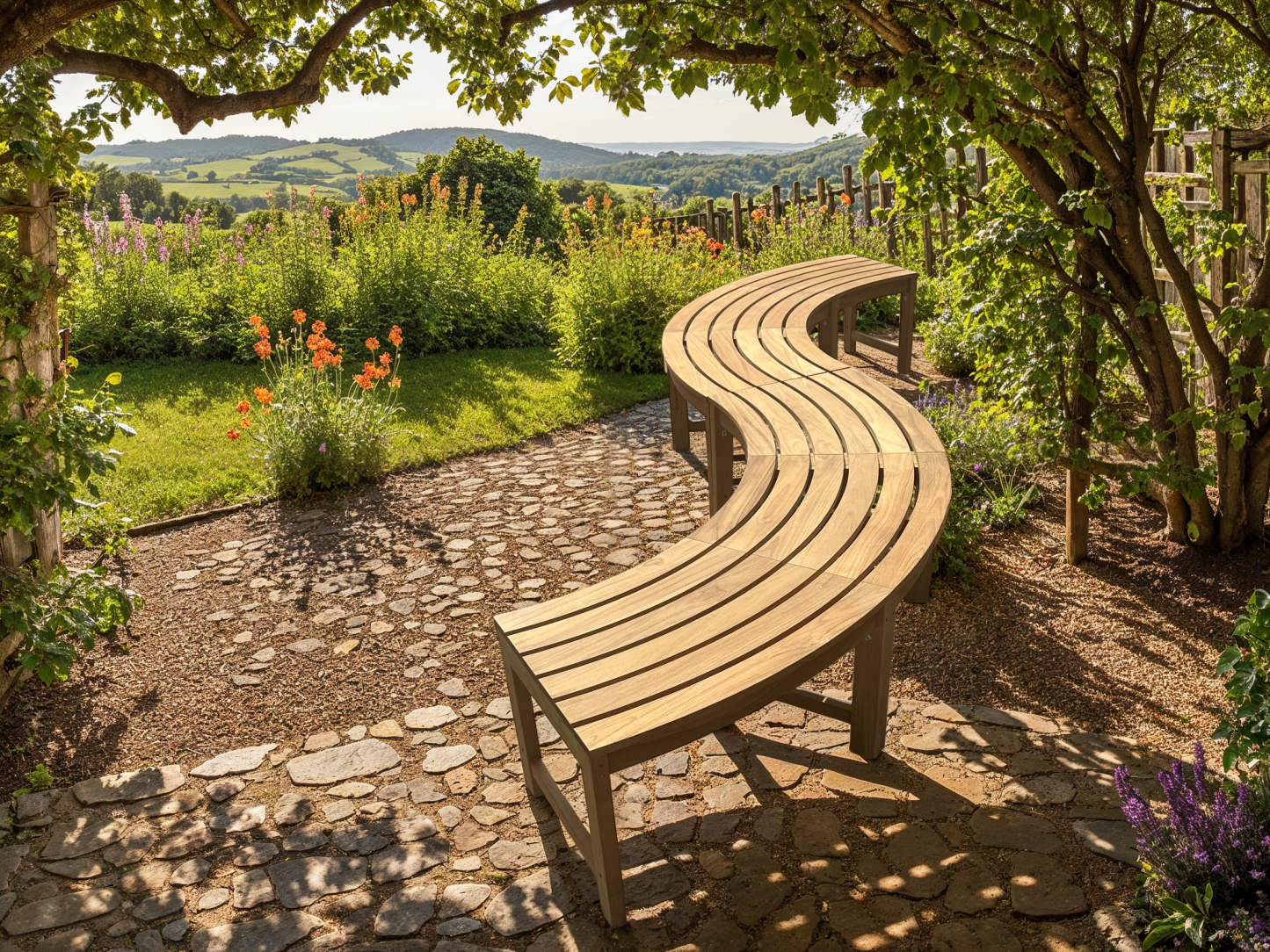 Curved Backless Bench | FSC® Certified-Garden Furniture Centre-MidRange,Backless,Showroom exdis,Benches,Outdoor Furniture,FSC®,Teak Benches Benches,Tree Benches,Curved Benches-{collection_title}