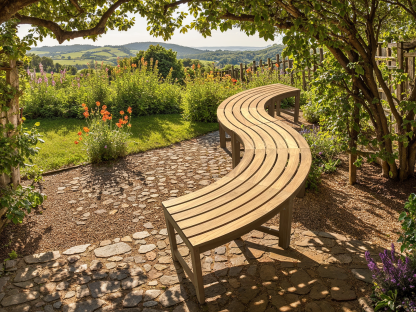 Curved Backless Bench | FSC® Certified-Garden Furniture Centre-MidRange,Backless,Showroom exdis,Benches,Outdoor Furniture,FSC®,Teak Benches Benches,Tree Benches,Curved Benches-{collection_title}