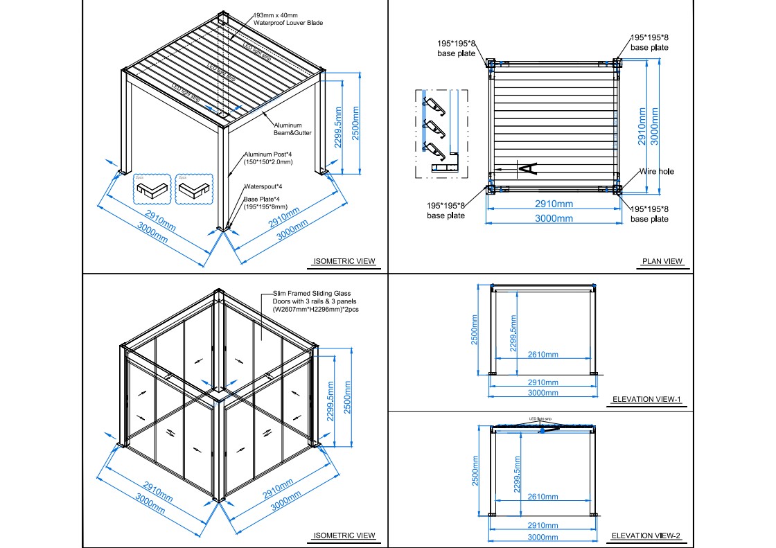 Mirage 3x3m Bioclimatic Pergola