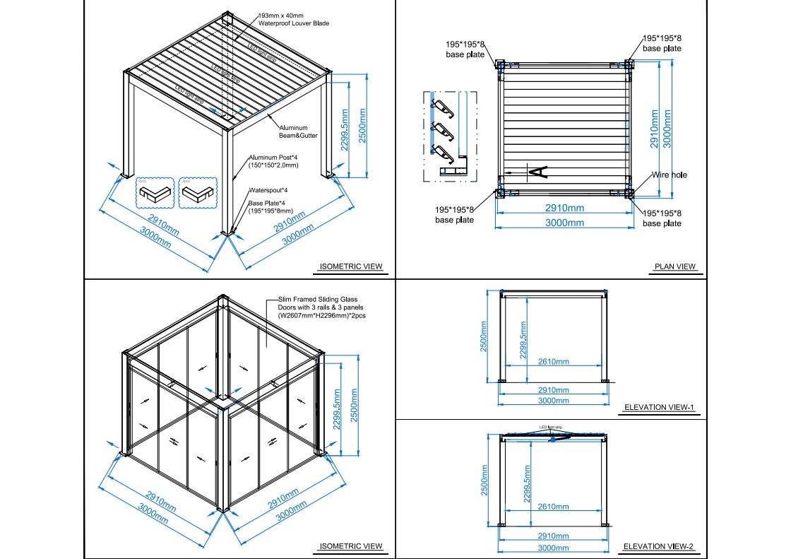 Mirage 3x3m Bioclimatic Pergola