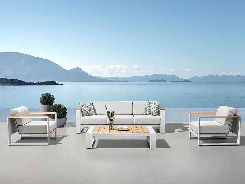 Cambusa 3 Seater Sofa Set | White or Grey -Garden Furniture Centre-HighRange,Outdoor Lounging,Outdoor Furniture,Lounge Suites & Sets,HIGOLD Range,Metal Furniture-{collection_title}