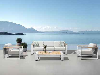 Cambusa 3 Seater Sofa Set | White or Grey 
